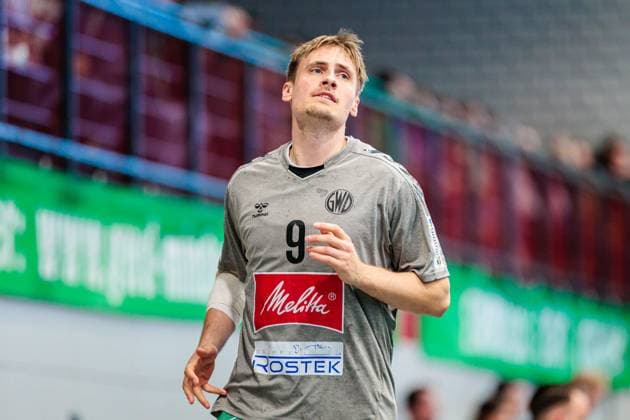 Morten Hempel Jensen GWD Minden, 09 GER, GWD Minden vs SC DHfK Leipzig, Handball, 1 Bundesliga, Matchday 12, Season 2025 2026, 14 11 2025 GER, GWD Minden vs SC DHfK Leipzig, Handball, 1 Bundesliga, Matchday 12, Season 2025 2026, 14 11 2025 Luebbecke Copyright: xEibner-Pressefoto JanxRollingerx EP_JSK