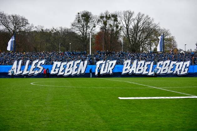 SV Babelsberg 03 FC Energie Cottbus, State Cup, Quarter-final, Season 25 26, Football, 15 11 2025, Potsdam, Photo Benjamin Feller Fans Babelsberg, SV Babelsberg 03 FC Energie Cottbus, State Cup Brandenburg, Quarter-final, Season 25 26, Football, 15 11 2025, Potsdam Potsdam Karl Liebknecht Stadion Brandenburg Deutschalnd Copyright: xBenjaminxFellerx