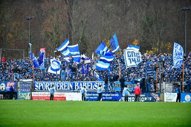 SV Babelsberg 03 FC Energie Cottbus, State Cup, Quarter-final, Season 25 26, Football, 15 11 2025, Potsdam, Photo Benjamin Feller Fans Babelsberg, SV Babelsberg 03 FC Energie Cottbus, State Cup Brandenburg, Quarter-final, Season 25 26, Football, 15 11 2025, Potsdam Potsdam Karl Liebknecht Stadion Brandenburg Deutschalnd Copyright: xBenjaminxFellerx