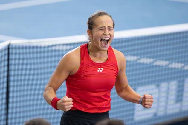 Billie Jean King Cup 2025 Play Offs, TC Ismaning, Munich, Germany, Team Belgium, Belgium, Hanne Vandewinkel BEL cheers after the victory, jubilation, joy, emotion Tennis Billie Jean King Cup 2025 ITF Billie Jean King Cup TC Ismaning Ismaning Bavaria Germany November 16, 2025 Copyright: xJuergenxHasenkopfx