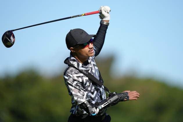 Cape Town Disabled Golf Open 2025 in Cape Town, South Africa Steve Jacobs from South Africa in action during the Cape Town Disabled Golf Open 2025 in Cape Town, South Africa, on November 17, 2025. The Cape Town Disabled Golf Open celebrates inclusion, ability, and the remarkable talent of golfers with disabilities a true showcase of determination and community spirit. It is one of the top disabled golf tournaments in the world with an international field of competitors. People suffering from any number of physical disabilities including arm and leg amputees, hemiplegics, paraplegics, stroke victims, Les Autres, blind and deaf people that are able to grip the club with at least one hand and hit the ball can compete. Cape Town South Africa Copyright: xMatrixxImagesx xNicxBothmax