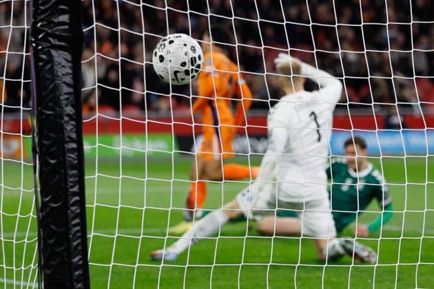 1-0 of Tijjani Reijnders of the Netherlands Netherlands v Lithuania, FIFA World Cup, WM, Weltmeisterschaft, Fussball 2026 Qualifier, Netherlands v Lithuania, Johan Cruijff Arena, November 17, 2025, Amsterdam, Netherlands.