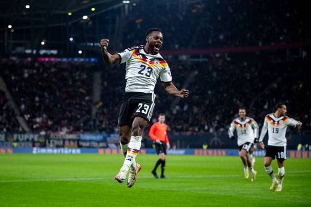 Ridle Baku Germany, 23 celebrates the goal for 5 0, GER, Germany vs Slovakia, Football, Men, World Cup Qualification Europe, Matchday 6, Season 2025 2026, 17 11 2025 GER, Germany vs Slovakia, Football, Men, World Cup Qualification Europe, Matchday 6, Season 2025 2026, 17 11 2025 Leipzig Copyright: xEibner-Pressefoto Memmlerx EP_MMR