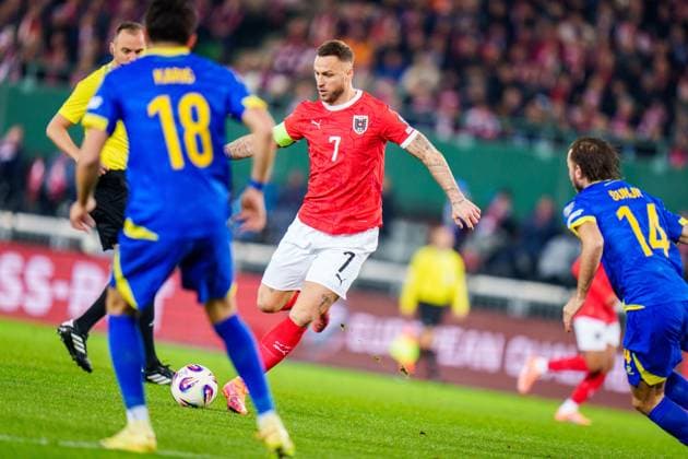 SOCCER - FIFA WC quali, AUT vs BIH VIENNA,AUSTRIA,18.NOV.25 - FIFA World Cup, WM, Weltmeisterschaft, Fussball 2026, European Qualifiers, group stage, OEFB international match, Länderspiel, Nationalmannschaft Austria vs Bosnia and Herzegovina. Image shows Marko Arnautovic (AUT). GEPAxpictures xEdgarxEisner