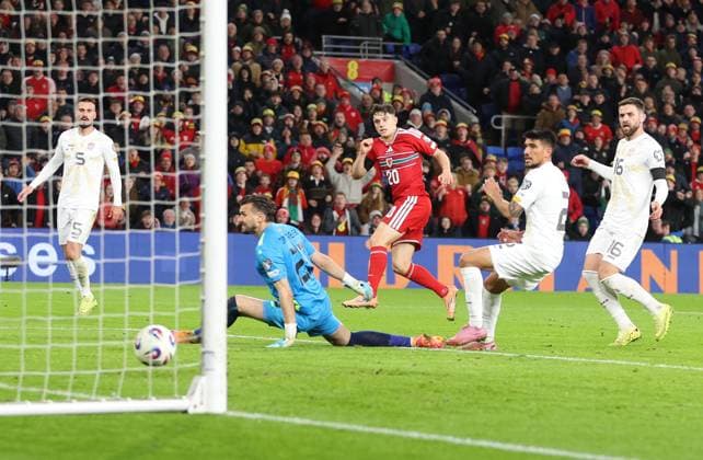 Daniel James of Wales scores a goal to make the score 4-1 Wales v North Macedonia, FIFA 2026 World Cup Qualifying, Group J, Football, Cardiff City Stadium, Cardiff, Wales, UK - 18 Nov 2025Cardiff Cardiff City Stadium United Kingdom EDITORIAL USE ONLY No use with unauthorised audio, video, data, fixture lists, club league logos or live services. Online in-match use limited to 120 images, no video emulation. No use in betting, games or single club league player publications. Copyright: xKieranxMcManus Shutterstockx 15848901am
