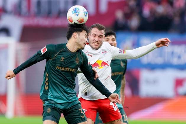 Yukinari Sugawara Werder Bremen and David Raum RB Leipzig battle for the ball, Bundesliga, RB Leipzig v SV Werder Bremen, Red Bull Arena, November 23, 2025 in Leipzig, Germany Photo by Marco Steinbrenner DeFodi Images Yukinari Sugawara Werder Bremen and David Raum RB Leipzig battle for the ball, Bundesliga, RB Leipzig v SV Werder Bremen, Red Bull Arena, November 23, 2025 in Leipzig, Germany Photo by Marco Steinbrenner DeFodi Images DFL regulations prohibit any use of photographs as image sequences and or quasi video