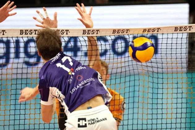 DEU, DVV, 1 VBL, BR Volleys vs ASV Dachau, 23 11 2025, Max Schmeling Halle, Berlin, DEU, DVV, 1 VBL, BR Volleys vs ASV Dachau, pictured Luca Russelmann Dachau 10 nordphotoxGmbHx xEngler nph00076