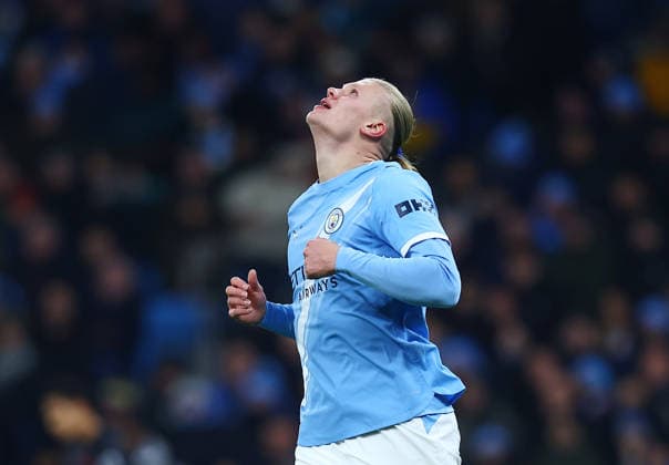 Erling Haaland of Manchester City reacts Manchester City v Bayer 04 Leverkusen, UEFA Champions League, Group Stage, Football, Etihad Stadium, Manchester, UK- 25 Nov 2025Manchester Etihad Stadium United Kingdom EDITORIAL USE ONLY No use with unauthorised audio, video, data, fixture lists, club league logos or live services. Online in-match use limited to 120 images, no video emulation. No use in betting, games or single club league player publications. Copyright: xMattxWest Shutterstockx 15927904ag