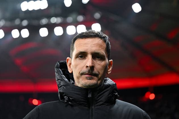 Dino Toppmöller Eintracht Frankfurt, Coach before the match, GER, Eintracht Frankfurt vs Atalanta Bergamo, Football, UEFA Champions League, League phase, Matchday 5, Season 2025 2026, 26 11 2025 GER, Eintracht Frankfurt vs Atalanta Bergamo, Football, UEFA Champions League, League phase, Matchday 5, Season 2025 2026, 26 11 2025 Frankfurt am Main Copyright: xEibner-Pressefoto FlorianxWiegandx EP_FWD