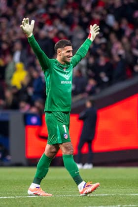 November 26, 2025, Madrid, Madrid, Spain: JUAN MUSSO of ATLETICO DE MADRID celebrates a goal during the Champions League match, league match 5 between ATLETICO DE MADRID and INTER DE MILAN, held on November 26, 2025, at the Riad Air Metropolitano, Madrid, Spain. Madrid Spain - ZUMAc312 20251126_zsp_c312_027 Copyright: xOscarxManuelxSanchezx