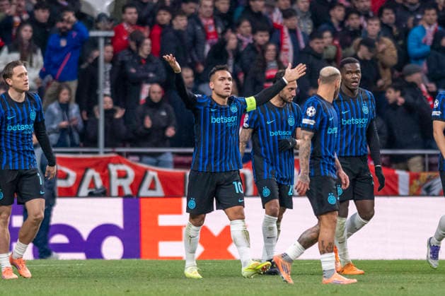 November 26, 2025, Madrid, Madrid, Spain: LAUTARO MARTINEZ of FC Internazionale Milano celebrates a goal during the Champions League match, league match 5 between ATLETICO DE MADRID and INTER DE MILAN, held on November 26, 2025, at the Riad Air Metropolitano, Madrid, Spain. Madrid Spain - ZUMAc312 20251126_zsp_c312_060 Copyright: xOscarxManuelxSanchezx