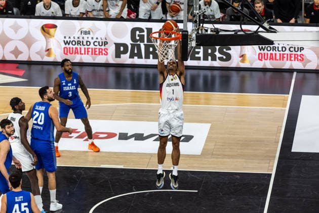 GER, FIBA Basketball World Cup 2027, European Qualifiers, Germany Israel 28 11 2025, Ratiopharm Arena, Neu Ulm, GER, FIBA Basketball World Cup 2027, European Qualifiers, Germany Israel Oscar da Silva Germany, No1 Â Photo Alexander Trienitz Neu Ulm Ratiopharm Arena Bayern Germany
