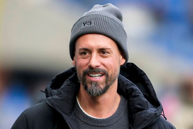 Sandro Wagner coach, head coach, FCA , single picture, single photo, action, action, joy, rejoice, rejoicing, friendly, cheerful, happy, beaming, optimistic, 29 11 2025, Sinsheim Germany , Football, Bundesliga, TSG 1899 Hoffenheim FC Augsburg, DFB DFL REGULATIONS PROHIBIT ANY USE OF PHOTOGRAPHS AS IMAGE SEQUENCES AND OR QUASI VIDEO xozx