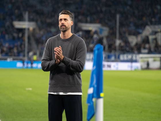 After the game disappointment, frustration at Sandro Wagner FC Augsburg, head coach, coach , thanks the fans GER, TSG 1899 Hoffenheim vs FC Augsburg, Football, Men, 1 Bundesliga, Matchday 12, Season 2025 2026, 29 11 2025, DFL DFB REGULATES PROHIBIT ANY USE OF PHOTOGRAPHS AS IMAGE SEQUENCES AND OR QUASI VIDEO, GER, TSG 1899 Hoffenheim vs FC Augsburg, Football, Men, 1 Bundesliga, Matchday 12, Season 2025 2026, 29 11 2025 Sinsheim Copyright: xEibner-Pressefoto WolfgangxFrankx EP_WFK