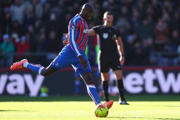 London, England, 30th November 2025. Jean-Philippe Mateta of Crystal Palace takes a penalty and scores but after a VAR check is ordered to retake for kicking the ball twice during the Crystal Palace vs Manchester United, ManU Premier League match at Selhurst Park, London. Picture credit should read: Paul Terry Sportimage EDITORIAL USE ONLY. No use with unauthorised audio, video, data, fixture lists, club league logos or live services. Online in-match use limited to 120 images, no video emulation. No use in betting, games or single club league player publications. SPI_027_PT_Crystal_Palace_Man_Utd SPI-4335-0027