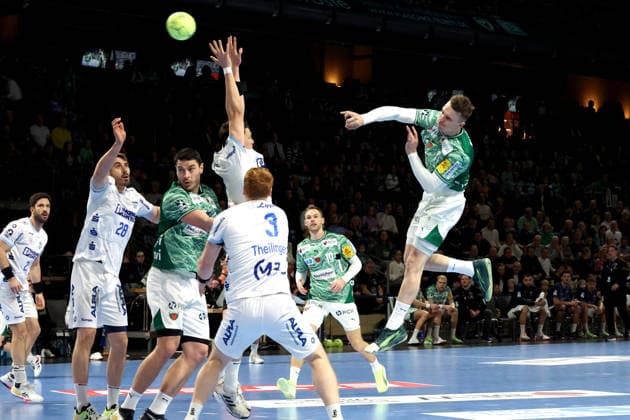 DEU, DHB, 1 HBL, Fuechse Berlin vs TBV Lemgo Lippe , 30 11 2025, Max Schmeling Halle, Berlin, DEU, DHB, 1 HBL, Fuechse Berlin vs TBV Lemgo Lippe , pictured Lasse Andersson Fuechse Berlin 11 nordphotoxGmbHx xEngler nph00076