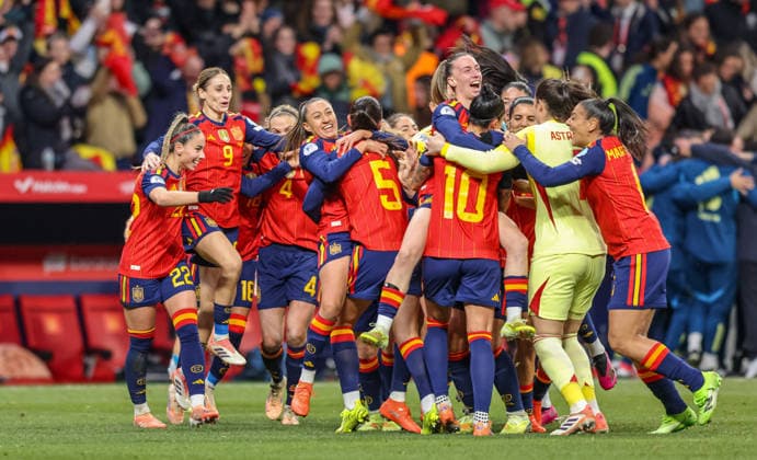 ESP, Madrid, Spain vs Germany, international match, football, UEFA, 2025 2026 season, Womens Nations League, Riyadh Air Metropolitano, final in picture Spain beats Germany 3-0 in Nations League final DFB DFL REGULATIONS PROHIBIT ANY USE OF PHOTOGRAPHS AS IMAGE SEQUENCES AND OR QUASI VIDEO, 02 12 2025 Copyright: HMBxMedia HendrikxHamelau