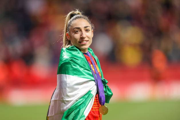 ESP, Madrid, Spain vs Germany, international match, football, UEFA, 2025 2026 season, Womens Nations League, Riyadh Air Metropolitano, final in picture Spain wins 3-0 on goals against Germany, jubilation and joy at Espana, Olga Carmona Spain 7 DFB DFL REGULATIONS PROHIBIT ANY USE OF PHOTOGRAPHS AS IMAGE SEQUENCES AND OR QUASI VIDEO, 02 12 2025 Copyright: HMBxMedia HendrikxHamelau