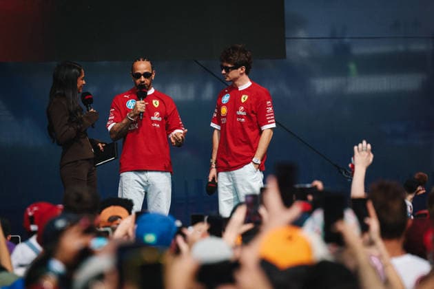F1 - ABU DHABI GRAND PRIX 2025 HAMILTON Lewis (gbr), Scuderia Ferrari SF-25, LECLERC Charles (mco), Scuderia Ferrari SF-25, portrait during the 2025 Formula 1 Abu Dhabi Grand Prix, 24th round of the 2025 FIA Formula One World Championship, WM, Weltmeisterschaft from December 05 to 07, 2025 on the Yas Marina Circuit, in Abu Dhabi, United Arab Emirates - Abu DhabiUnited Arab Emirates Copyright: xANTONINxVINCENTx