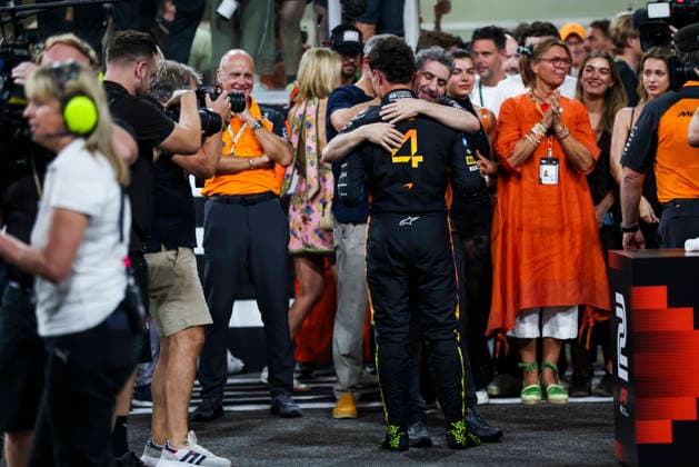 F1 - ABU DHABI GRAND PRIX 2025 NORRIS Lando (gbr), McLaren F1 Team MCL39, portrait, STELLA Andrea (ita), Team Principal of McLaren F1 Team, portrait during the 2025 Formula 1 Abu Dhabi Grand Prix, 24th round of the 2025 FIA Formula One World Championship, WM, Weltmeisterschaft from December 05 to 07, 2025 on the Yas Marina Circuit, in Abu Dhabi, United Arab Emirates - Abu DhabiUnited Arab Emirates Copyright: xANTONINxVINCENTx