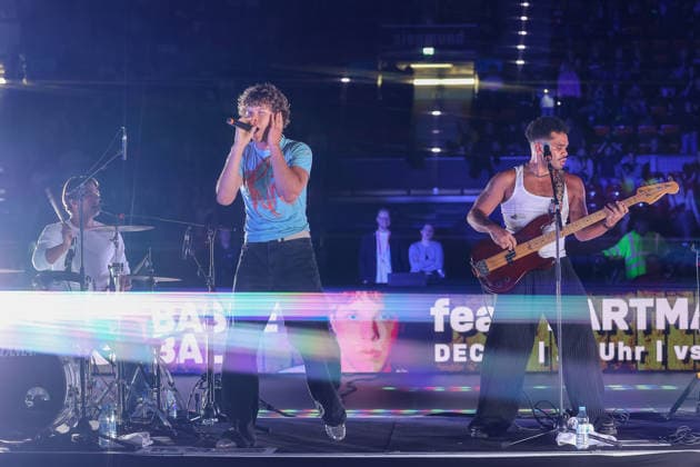 Zartmann German singer and band at Music meets Basketball in BMW Park after the game, GER, FC Bayern Basketball vs SYNTAINICS MBC, Basketball, easycredit Basketball Bundesliga, Matchday 9, Season 2025 2026, 07 12 2025, GER, FC Bayern Basketball vs SYNTAINICS MBC, Basketball, easycredit Basketball Bundesliga, Matchday 9, Season 2025 2026, 07 12 2025 Munich Copyright: xEibner-Pressefoto JennixMaulx EP_JML