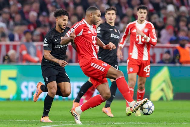 Luis Suarez Sporting Clube de Portugal and Jonathan Tah FC Bayern Muenchen battle for the ball, UEFA Champions League 2025 26 League Phase MD6, FC Bayern München v Sporting Clube de Portugal, Football Arena Munich on December 09, 2025 in Munich, Germany Photo by Marco Steinbrenner DeFodi Images Luis Suarez Sporting Clube de Portugal and Jonathan Tah FC Bayern Muenchen battle for the ball, UEFA Champions League 2025 26 League Phase MD6, FC Bayern München v Sporting Clube de Portugal, Football Arena Munich, December 9, 2025 in Munich, Germany Photo by Marco Steinbrenner DeFodi Images