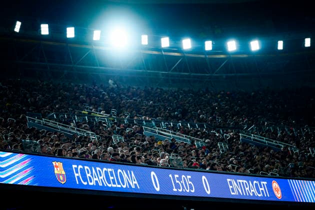 Spain-Football-Champions League FC Barcelona, Barca v Eintracht Frankfurt in Barcelona, Spain. Barcelona, Spain, 9, December, 2025. Spotify Camp Nou during Champions League match between FC Barcelona and Eintracht Frankfurt in Spotify Camp Nou Stadium, Barcelona, Spain, on December 9, 2025. Barcelona Spotify Camp Nou Stadium Barcelona Spain