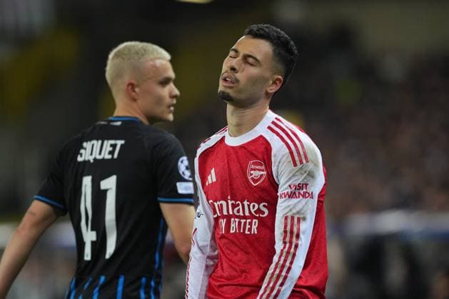 Gabriel Martinelli of Arsenal Club Brugge v Arsenal, UEFA Champions League, Group Stage, Football, Jan Breydel Stadium, Brugge, Belgium - 10 Dec 2025Brugge Jan Breydel Stadium Belgium EDITORIAL USE ONLY No use with unauthorised audio, video, data, fixture lists, club league logos or live services. Online in-match use limited to 120 images, no video emulation. No use in betting, games or single club league player publications. Copyright: xDavidxWinter Shutterstockx 16009951ai
