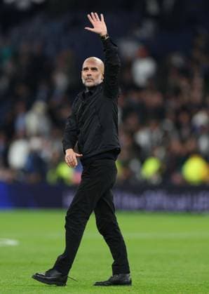 Manchester City manager Pep Guardiola celebrates at full time Real Madrid v Manchester City, UEFA Champions League, Group Stage, Football, Bernabeu, Madrid, Spain - 10 Dec 2025Madrid Bernabeu Spain EDITORIAL USE ONLY No use with unauthorised audio, video, data, fixture lists, club league logos or live services. Online in-match use limited to 120 images, no video emulation. No use in betting, games or single club league player publications. Copyright: xKieranxMcManus Shutterstockx 16009961aw