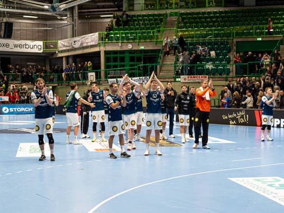 Joy and jubilation at Bergischer HC Bergischer HC vs ThSV Eisenach, Handball, 1 Bundesliga, Matchday 16, Season 2025 2026, 11 12 2025 Bergischer HC vs ThSV Eisenach, Handball, 1 Bundesliga, Matchday 16, Season 2025 2026, 11 12 2025 Wuppertal Copyright: xEibner-Pressefoto DamianxKruczynx EP_DKI