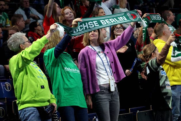 DEU, DHB, 1 HBL, Fuechse Berlin vs Wetzlar, 14 12 2025, Max Schmeling Halle, Berlin, DEU, DHB, 1 HBL, Fuechse Berlin vs Wetzlar, in the picture Fuechse Fans,Fanblock nordphotoxGmbHx xEngler nph00076
