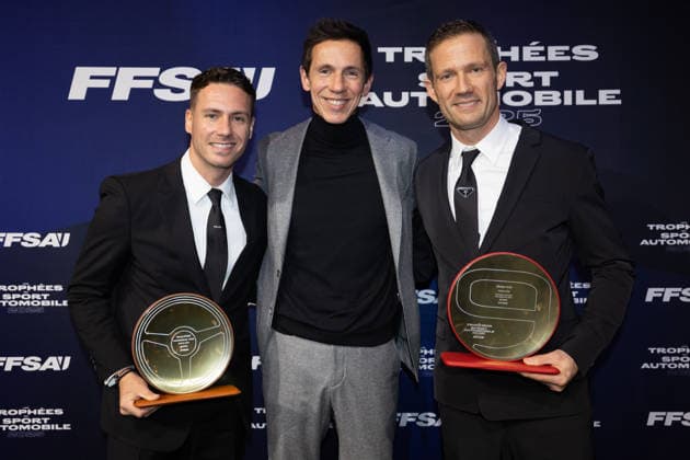 FFSA - LES TROPHEES DU AUTOMOBILE 2025 LANDAIS Vincent, Champion du Monde WRC, Motorsport Rallye, WM - Copilote, Volant d Or, portrait, INGRASSIA Julien (fra), OGIER Sà bastien, Champion de Monde WRC, Volant d Or, portrait during Les Trophà es du Sport Automobile 2025 at Salle Pleyel, on December 18, 2025 in Paris, France - ParisFrance Copyright: xJULIENxDELFOSSEx
