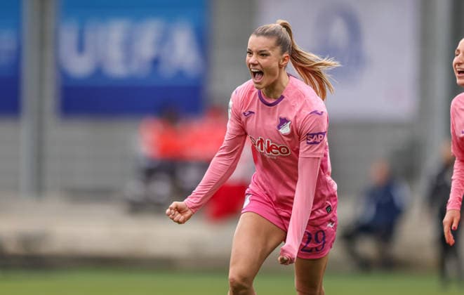GER, Hoffenheim, TSG Hoffenheim vs Carl Zeiss Jena, Google Pixel Womens Bundesliga, Football, DFB, Season 2025 2026, Dietmar Hopp Stadium, 14 Matchday in picture Selina Cerci TSG 1899 Hoffenheim Women 29 , Goal, Cheering and joy, Emotions DFB DFL REGULATIONS PROHIBIT ANY USE OF PHOTOGRAPHS AS IMAGE SEQUENCES AND OR QUASI VIDEO, 20 12 2025 Copyright: HMBxMedia HendrikxHamelau