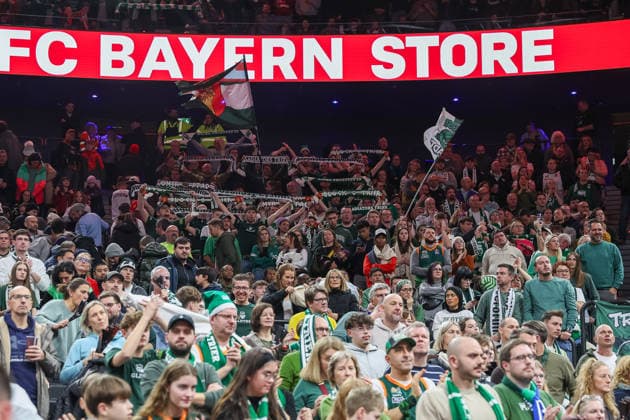 The fans of Gladiators Trier, GER, FC Bayern Basketball vs Vet Concept Gladiators Trier, Basketball, easycredit Basketball Bundesliga, Matchday 11, Season 2025 2026, 28 12 2025, GER, FC Bayern Basketball vs Vet Concept Gladiators Trier, Basketball, easycredit Basketball Bundesliga, Matchday 11, Season 2025 2026, 28 12 2025 Muenchen Copyright: xEibner-Pressefoto JennixMaulx EP_JML
