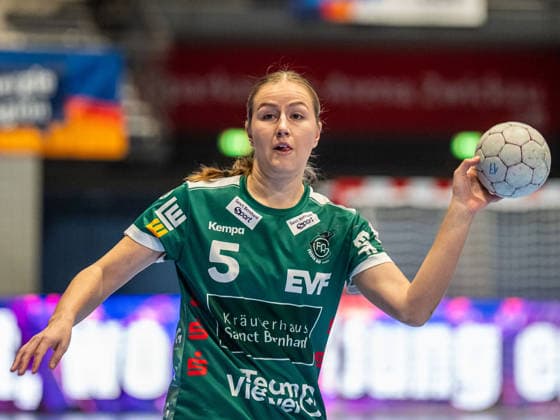 Ann Kynast Frisch Auf Women, 05 on the ball, BSV Sachsen Zwickau vs Frisch Auf Goeppingen, Handball, 1 Bundesliga, Season 2025 2026, 03 01 2026 BSV Sachsen Zwickau vs Frisch Auf Goeppingen, Handball, 1 Bundesliga, Season 2025 2026, 03 01 2026 Zwickau Copyright: xMichaelxSchmidt Eibner-Pressefotx EP_MST
