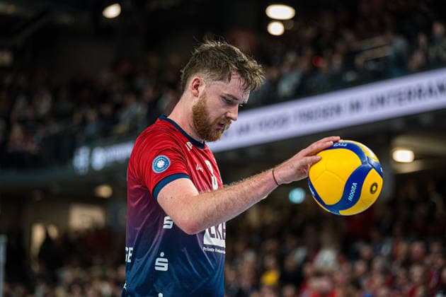 Volleyball I Men I Season 2025 2026 I Bundesliga I SVG Lüneburg Barock Volleys MTV Ludwigsburg I 03 01 2026 single photo, cropped, single image, cut out, isolated motif, sports shot, close-up, cropped, cropped shot, shot, single Jesse William Elser 3, SVG Lüneburg Copyright: xLobeca Bjorn-OlexKehmx