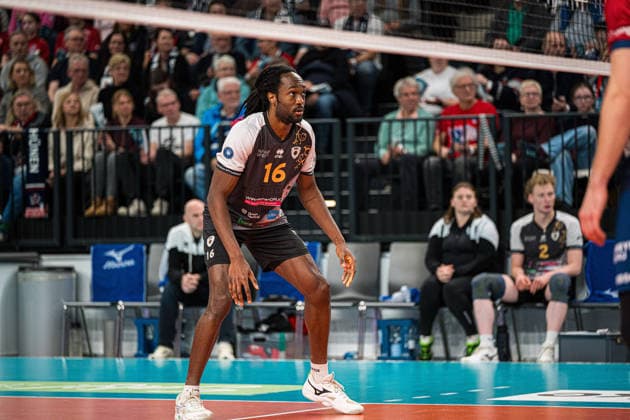 Volleyball I Men I Season 2025 2026 I Bundesliga I SVG Lüneburg Barock Volleys MTV Ludwigsburg I 03 01 2026 single photo, cropped, single image, cut out, isolated motif, sports shot, close-up, cropped, cropped shot, shot, single Nyherowo Omene 16, Barock Volleys MTV Ludwigsburg Copyright: xLobeca Bjorn-OlexKehmx