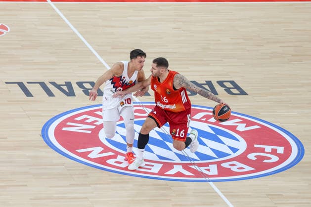 Stefan Jovic FC Bayern Basketball, 16 with Matteo Spagnolo Baskonia Vitoria Gasteiz, 10 , GER, FC Bayern Basketball vs Kosner Baskonia Vitoria Gasteiz, Basketball, Euroleague, Matchday 20, Season 2025 2026, 07 01 2026, GER, FC Bayern Basketball vs Kosner Baskonia Vitoria Gasteiz, Basketball, Euroleague, Matchday 20, Season 2025 2026, 07 01 2026 Munich Copyright: xEibner-Pressefoto JennixMaulx EP_JML