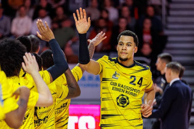 Brandon Tischler MHP Riesen Ludwigsburg, 24 , before the start of the game, BMA365 Bamberg Baskets vs MHP Riesen Ludwigsburg, Basketball, easyCredit BBL, Matchday 15, 09 01 2026 BMA365 Bamberg Baskets vs MHP Riesen Ludwigsburg, Basketball, easyCredit BBL, Matchday 15, 09 01 2026 Bamberg Copyright: xEibner-Pressefoto G.xSantemizx EP_EER