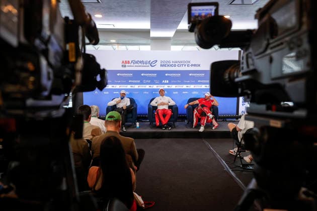 2025 FORMULA E MEXICO CITY ePRIX MORTARA Edoardo (swi), Mahindra Racing, Mahindra M12Electro, portrait, CASSIDY Nick (nzl), Citroën Racing Formula E Team, Citroën, portrait, ROWLAND Oliver (gbr), Nissan Formula E Team, Nissan e-4ORCE 05, portrait conference de presse, press conference, PK, Pressekonferenz during the the Mexico City Paulo ePrix, 2nd round of the 2025-26 ABB FIA Formula E World Championship, WM, Weltmeisterschaft on the Autodromo Hermanos Rodriguez from January 8 to 10, 2025 in Mexico City, Mexico - Mexico CityMexico Copyright: xPauloxMariax
