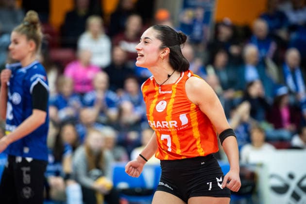 Fabiana Mottis Allianz MTV Stuttgart, 07 Jubel, Freude GER, Allianz MTV Stuttgart ETV Hamburger Volksbank Volleys, Volleyball Bundesliga, VBL, Spielzeit 2025 2026, 11 01 2026 GER, Allianz MTV Stuttgart ETV Hamburger Volksbank Volleys, Volleyball Bundesliga, VBL, Spielzeit 2025 2026, 11 01 2026 Stuttgart Copyright: xSandyxDinkelackerx EP_SDR