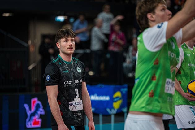 Volleyball I Men I Season 2025 2026 I Bundesliga I SVG Lüneburg TSV Haching Munich I 14 01 2026 Single photo, cropped, single image, cut out, isolated motif, sports shot, close-up, cropped, cropped shot, shot, single Moritz Eckardt 3, TSV Haching Munich Copyright: xLobeca Björn-OlexKehmx