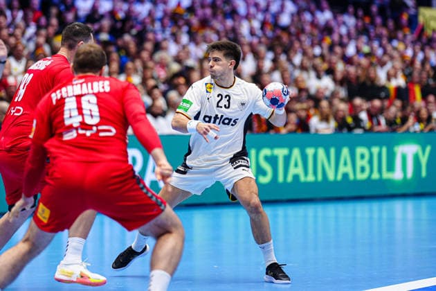 Renars Uscins Germany, 23 DEN, Serbia vs. Germany, Handball, EHF European Championship 2026, Group A, Matchday 2, 17 01 2026 DEN, Serbia vs. Germany, Handball, EHF European Championship 2026, Group A, Matchday 2, 17 01 2026 Herning Copyright: xEibner-Pressefoto MarcelxvonxFehrnx EP_MFN