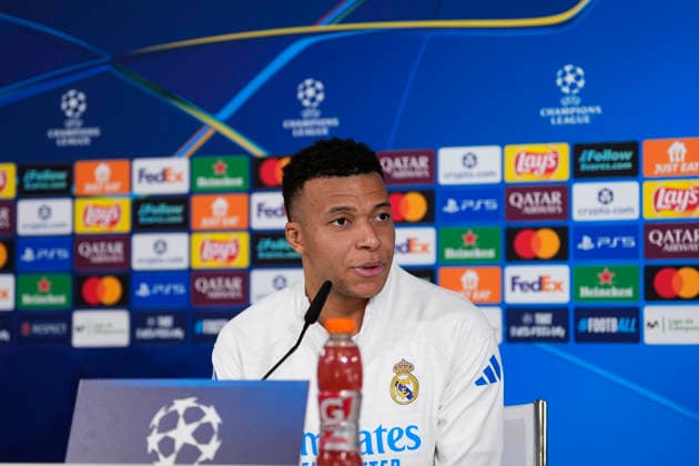 January 19, 2026, Valdebebas, Madrid, Spain: Kylian Mbappe attends his press conference, PK, Pressekonferenz during the training day of Real Madrid ahead the UEFA Champions League 2025 26 League Phase MD7 football match against AS Monaco at Ciudad Deportiva Real Madrid on January 19, 2026, in Valdebebas, Madrid, Spain. Valdebebas Spain - ZUMAa181 20260119_zaa_a181_037 Copyright: xOscarxJ.xBarrosox