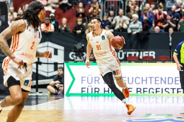 GER, BKT EuroCup, Season 2025 2026, Niners Chemnitz Cosea JL Bourg en Bresse 20 01 2026, Fair, Chemnitz, GER, BKT EuroCup, Season 2025 2026, Niners Chemnitz Cosea JL Bourg en Bresse Yordan Minchev Niners Chemnitz, 91 Photo Alexander Trienitz Chemnitz Fair Saxony Germany