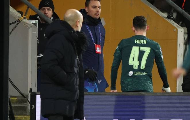 Phil Foden of Manchester City is substututed and heads straight down the tunnel Bodo Glimt v Manchester City, UEFA Champions League, Group Stage, Football, Aspmyra Stadion, Bodo, Norway - 20 Jan 2026Bodo Aspmyra Stadion Norway EDITORIAL USE ONLY No use with unauthorised audio, video, data, fixture lists, club league logos or live services. Online in-match use limited to 120 images, no video emulation. No use in betting, games or single club league player publications. Copyright: xKieranxMcManus Shutterstockx 16348328be