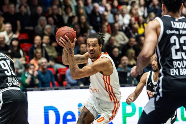 GER, BKT EuroCup, Season 2025 2026, Niners Chemnitz Cosea JL Bourg en Bresse 20 01 2026, Fair, Chemnitz, GER, BKT EuroCup, Season 2025 2026, Niners Chemnitz Cosea JL Bourg en Bresse Kevin Yebo Niners Chemnitz, 0 Photo Alexander Trienitz Chemnitz Fair Saxony Germany