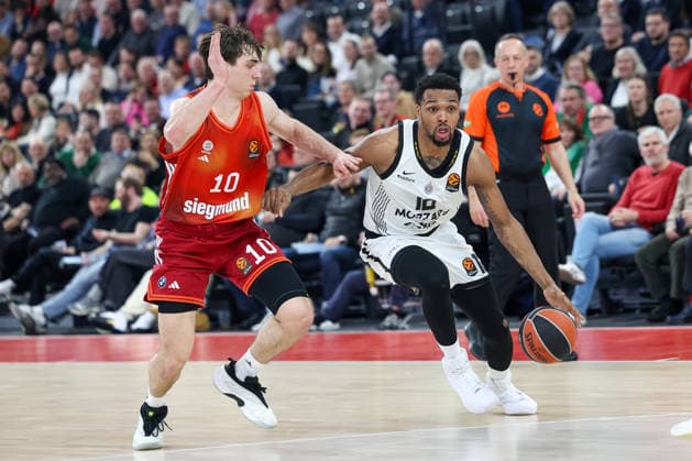 Sterling Brown Partizan Mozzart Bet Belgrade, 12 with Justinian Jessup FC Bayern Basketball, 10 , GER, FC Bayern Basketball vs Partizan Mozzart Bet Belgrade, Basketball, Euroleague, Matchday 23, Season 2025 2026, 20 01 2026, GER, FC Bayern Basketball vs Partizan Mozzart Bet Belgrade, Basketball, Euroleague, Matchday 23, Season 2025 2026, 20 01 2026 Munich Copyright: xEibner-Pressefoto JennixMaulx EP_JML