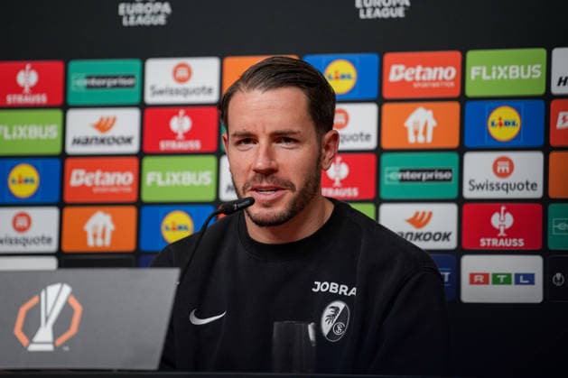 Soccer, Bundesliga, Men, Freiburg Europa Park Stadion, Sport, Europa Park Stadion, Press Conference, Europa League match, Maccabi Tel aviv, Christian Guenter SC Freiburg, 30 Freiburg Europa Park Stadion Baden Württemberg Germany Copyright: xFINLEYxMÖRCHx