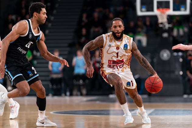 RJ Cole Umana Reyer Venice, 1 on the dribble, GER, Veolia Towers Hamburg vs Umana Reyer Venice, Basketball, EuroCup, Matchday 15, Season 2025 2026, 21 01 2026 GER, Veolia Towers Hamburg vs Umana Reyer Venice, Basketball, EuroCup, Matchday 15, Season 2025 2026, 21 01 2026 Hamburg Copyright: xEibner-Pressefoto MaxxVincenx EP_MVN